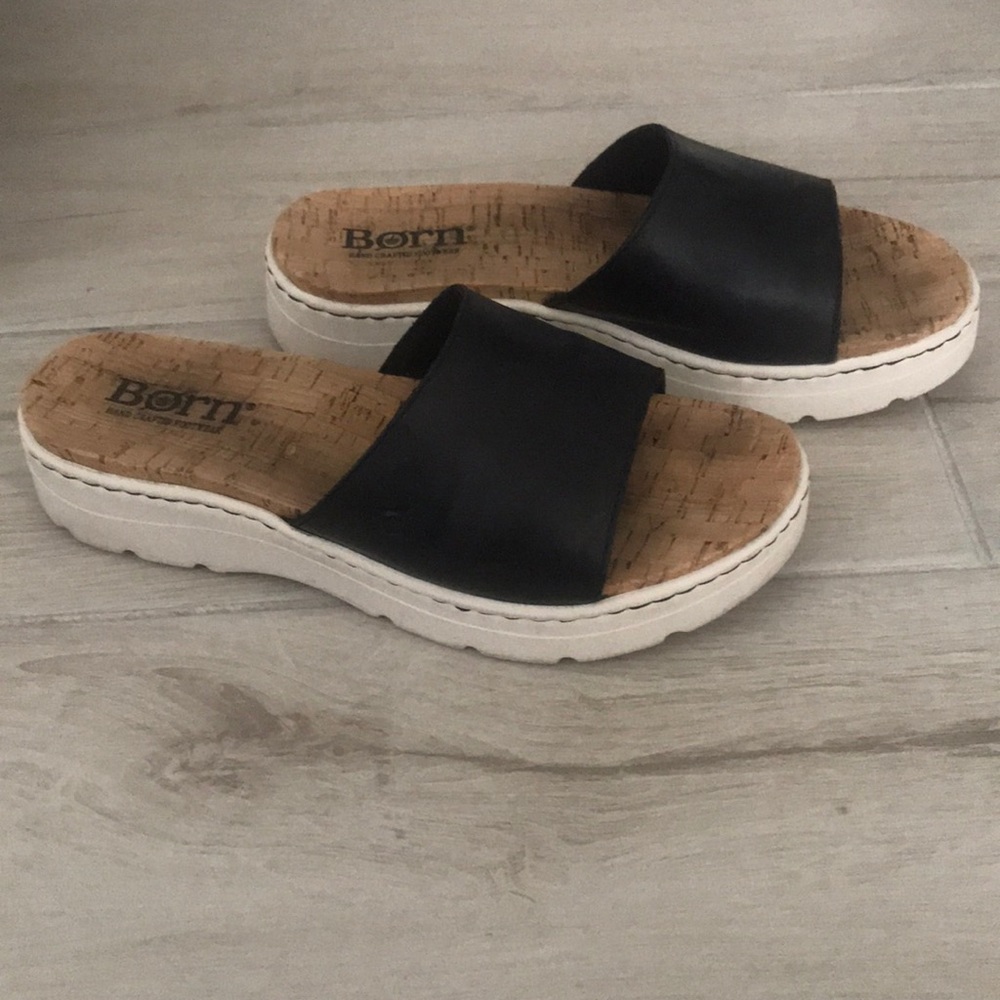 Born Black and White Platform Sandal “Benitez”